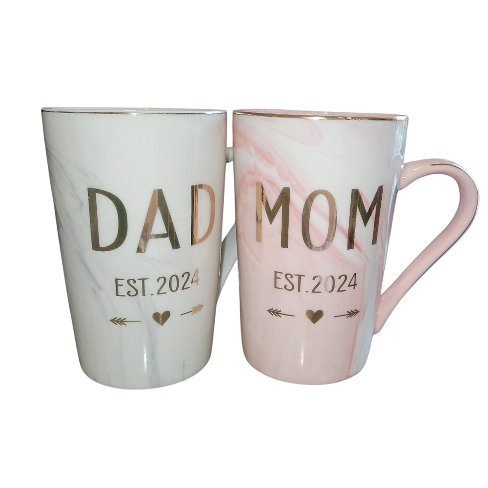 Mom & Dad Established 2024 Matching Mugs / Cups